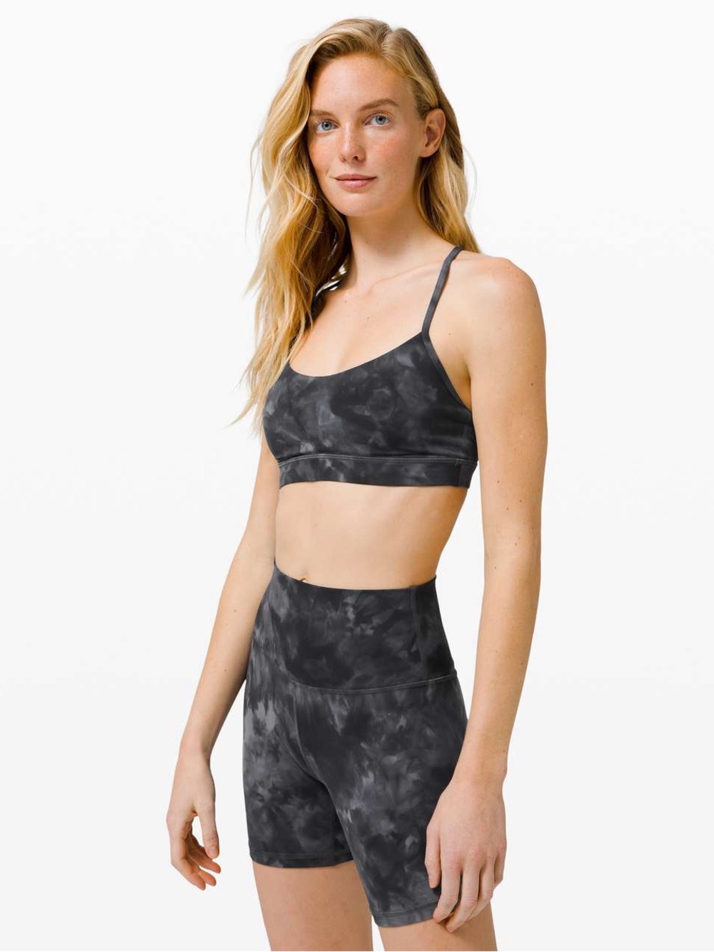 Lululemon Flow Y Bra Nulu *Light Support Diamond Dye Pitch Grey Graphite Grey 6